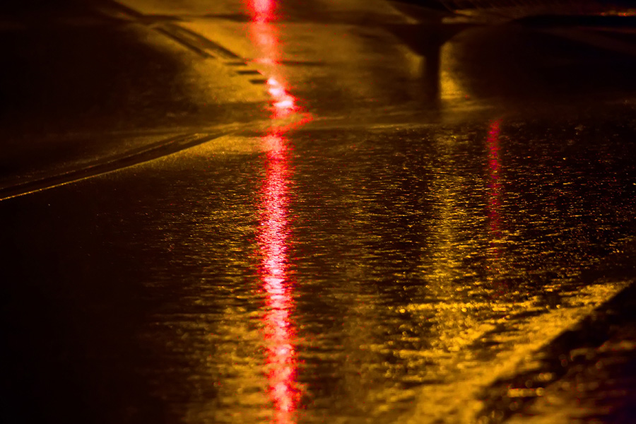 night road after rain
